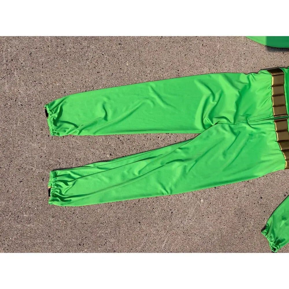 Disney Green Power Ranger Costume Youth Large Halloween Cosplay Dress Up